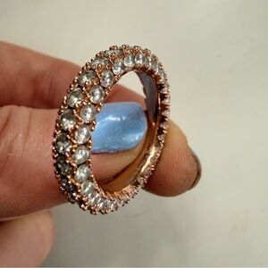 Rose Gold and Diamond Crystal Ring Size 8